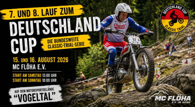 Ausschreibung: 7. und 8. Lauf zum Deutschland Cup Classic Trial 2026 in Flöha