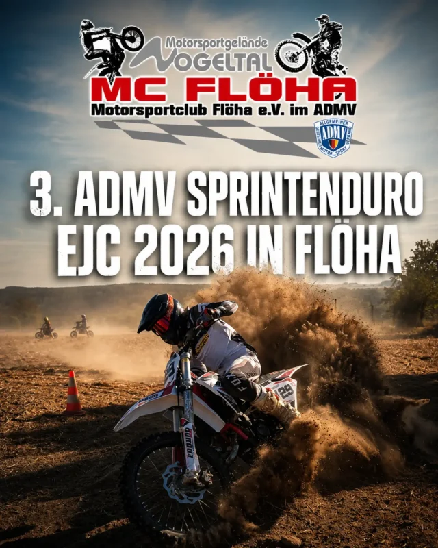 3. ADMV Sprintenduro EJC 2026 in Flöha: 4. Lauf zum ADAC Enduro Jugend Cup Ost am 22.08.2026